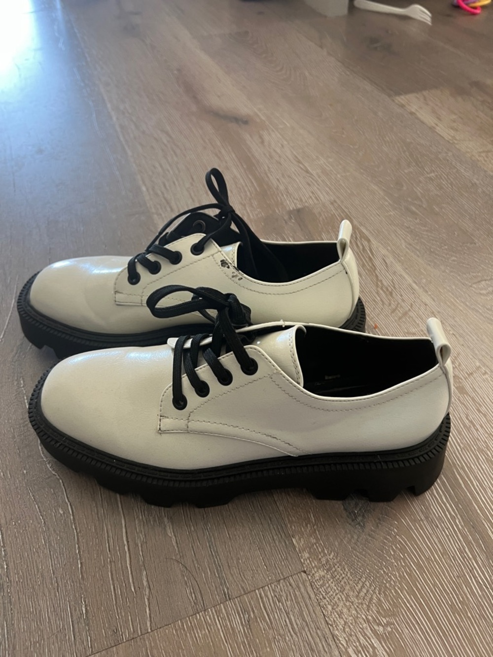 Zara white chunky loafers